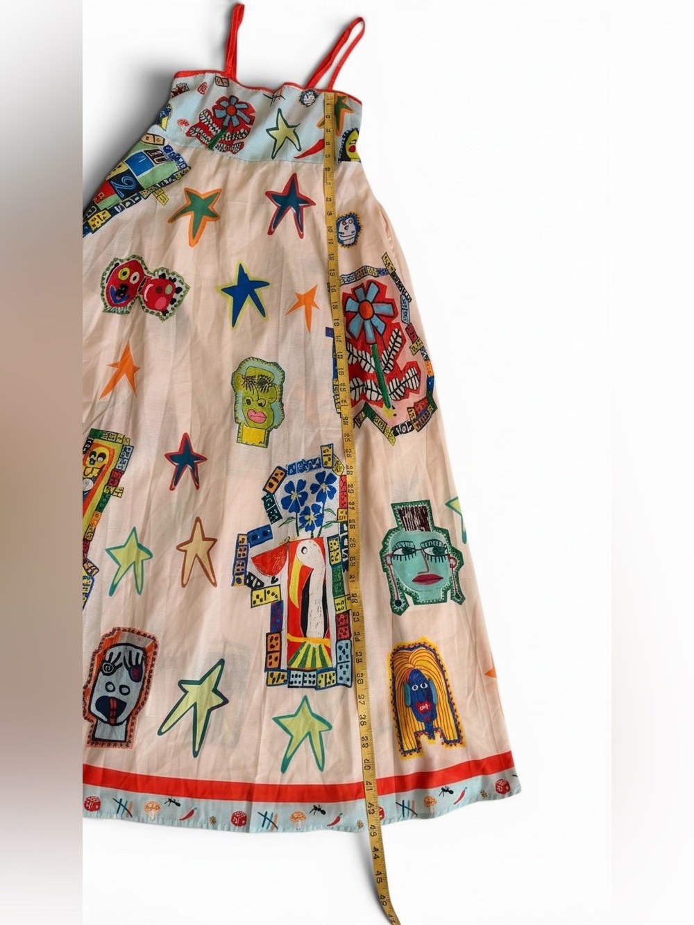 Size L Graffiti Pop Art Print Linen Blend Maxi Sundress - unbranded - Picture 6 of 8